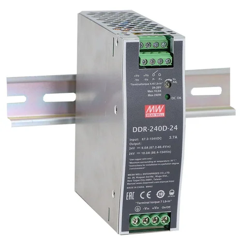DDR-240C-48 Преобразователь: DC/DC; 240Вт; Uвх:33,6-67,2В; Uвых:48ВDC; Iвых:5А, Mean Well DDR-240C-48 Преобразователь: DC/DC; 240Вт; Uвх:33,6-67,2В; Uвых:48ВDC; Iвых:5А, Mean Well